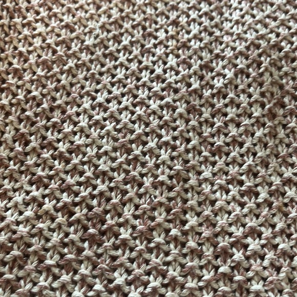 Free People Low Scoop Knit Sweater/ Lightweight/ Size Medium/ Cream & Tan - Picture 6 of 8